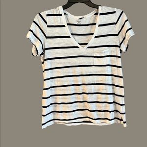 Madewell striped cotton T-shirt V-neck large